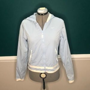 Y2k Nike Baby blue & white zip up hooded jacket